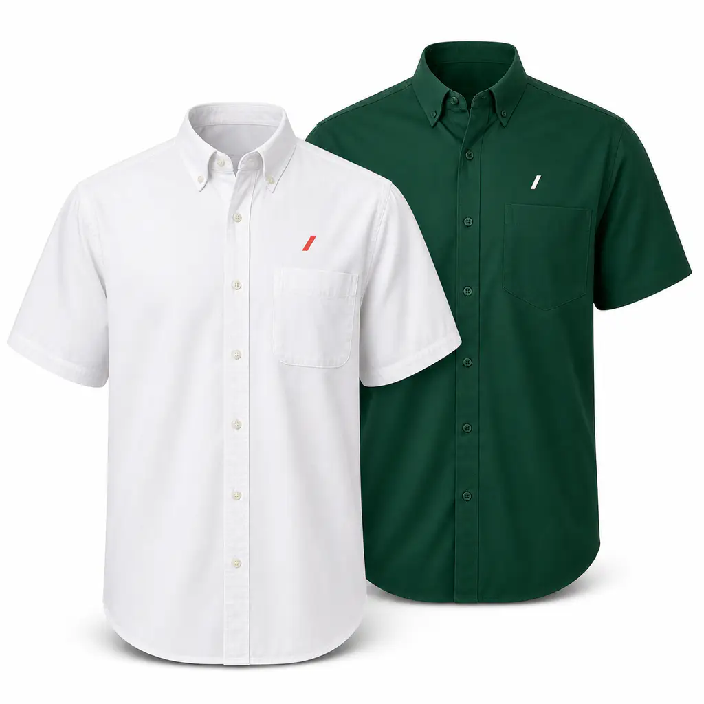 Denim, ripstop, and twill button-up shirts for workwear and corporate POD branding