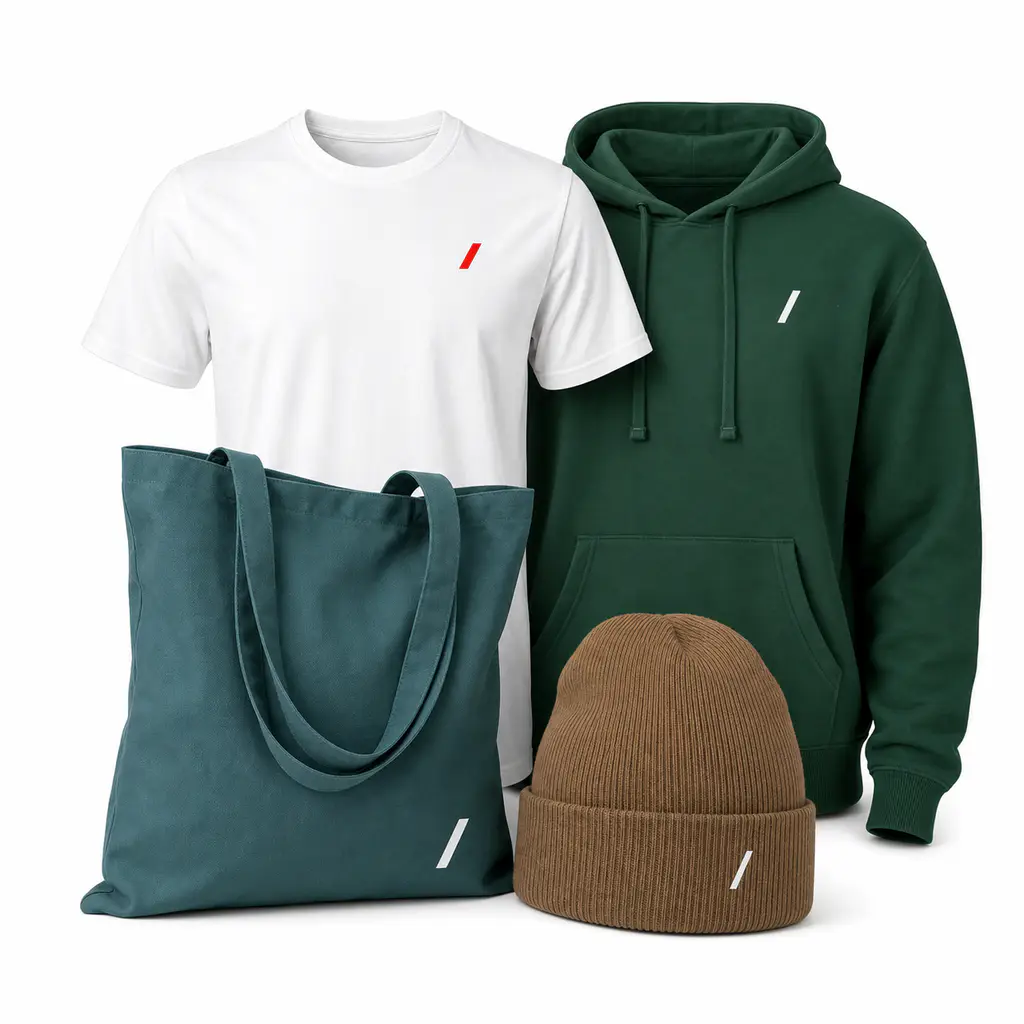 Organic cotton tees, recycled polyester bags, and sustainable POD blanks with eco certifications