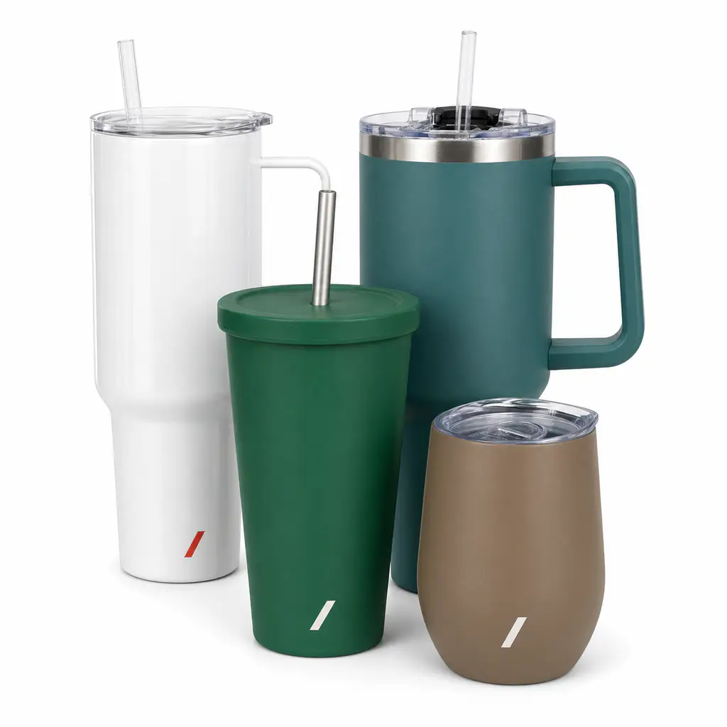 Insulated stainless steel tumblers and travel mugs for print-on-demand sellers