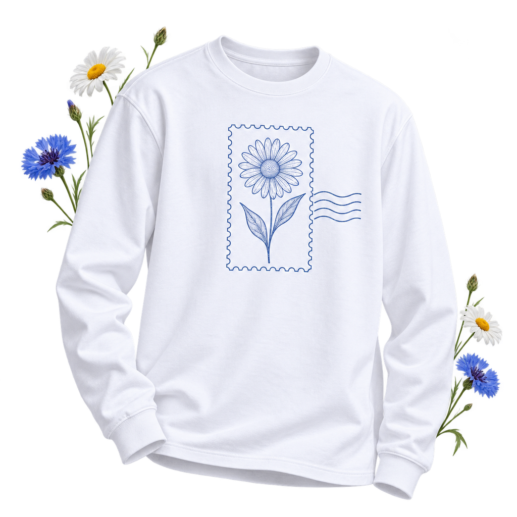 American Apparel 1304 with long sleeves and a crew neckline