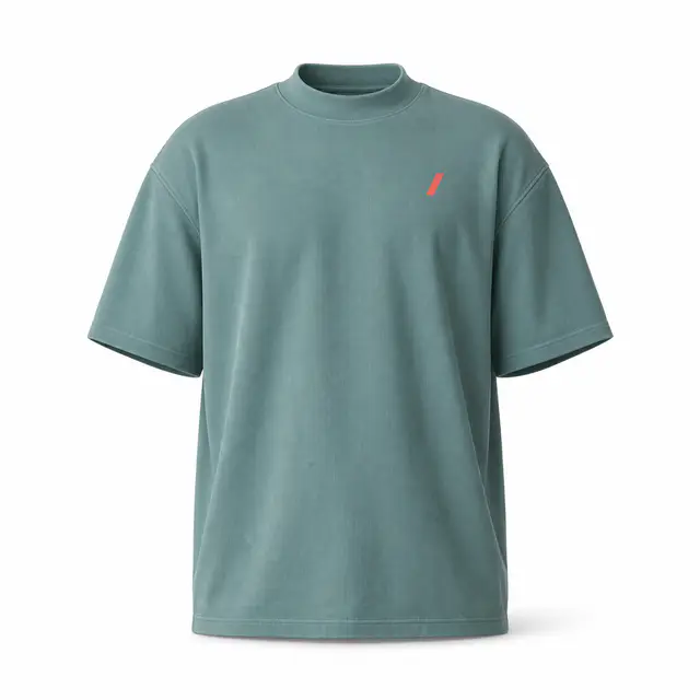 American Apparel 1PQ Unisex Pique Mockneck T-Shirt — heavyweight cotton pique tee