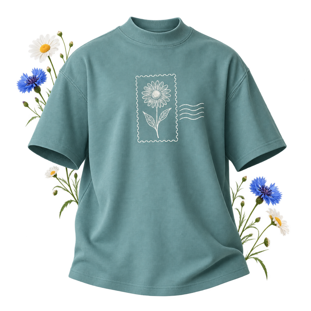 American Apparel 1PQ with short sleeves and a mock neckline