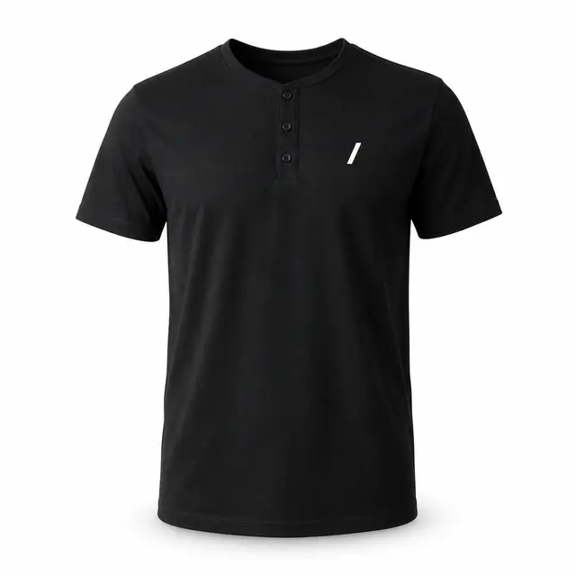 American Apparel 2004CVC Unisex Henley T-Shirt — cotton-poly jersey with button placket