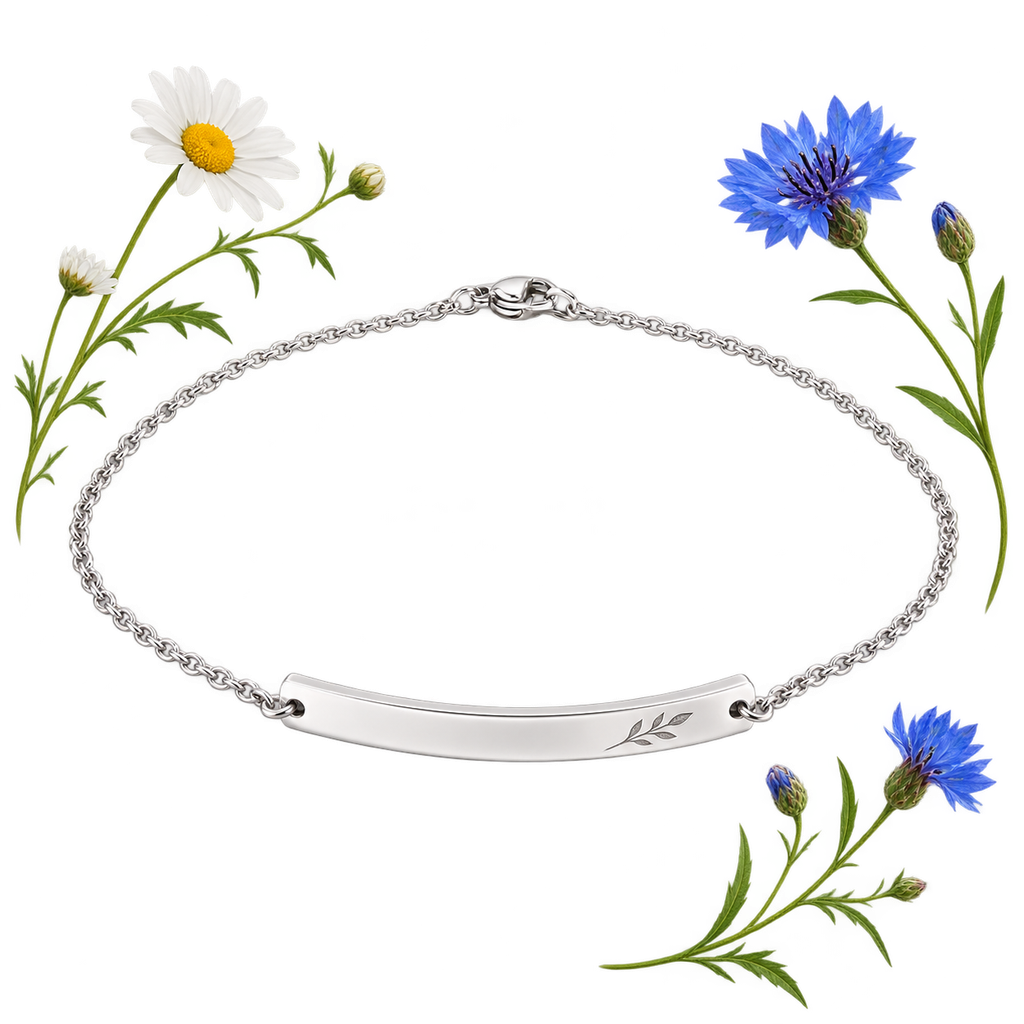 Curved Bar Anklet, jewellery with a small decorative focal piece