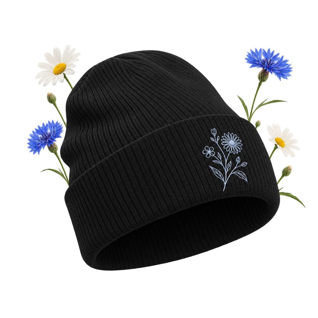 Atlantis NELSON organic-cotton ribbed beanie with a fold-up cuff