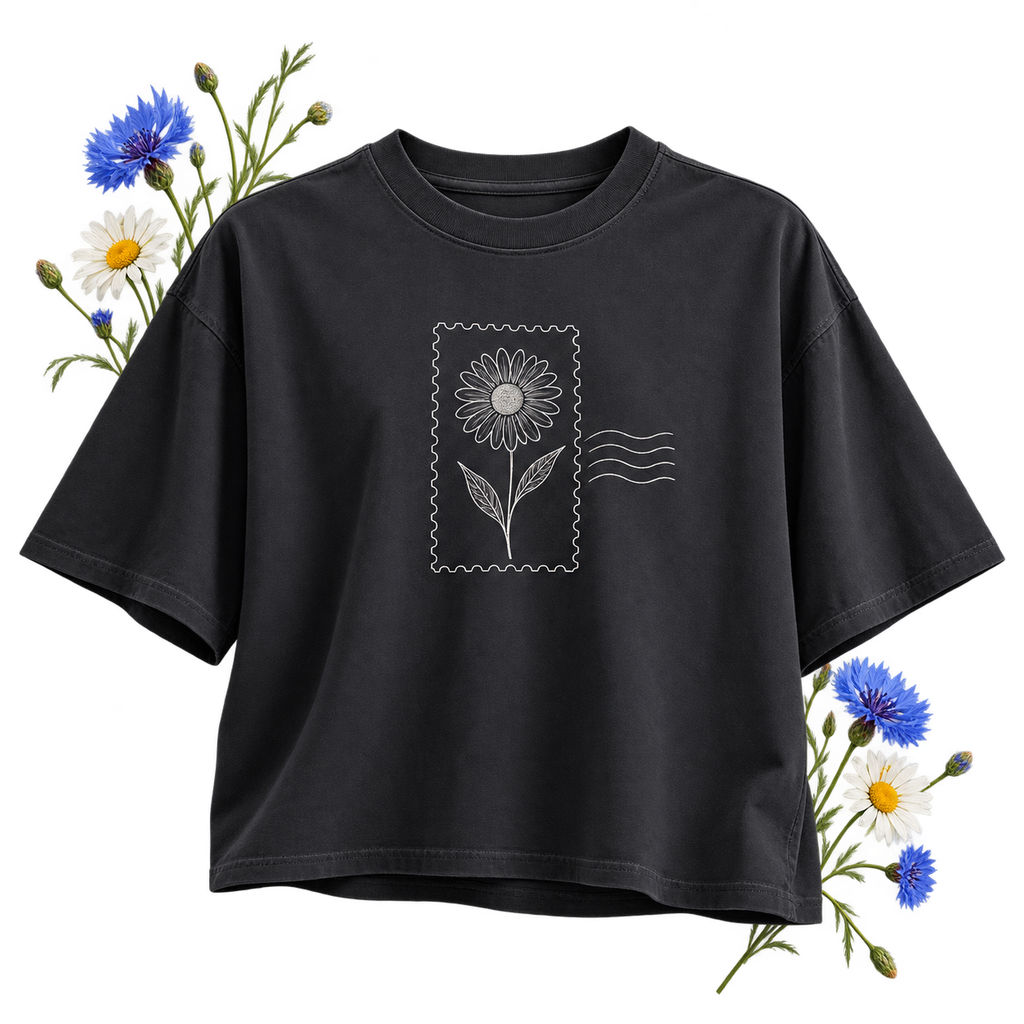 AWDis AT004 T-shirt — boxy cropped cut with a ribbed crew neck
