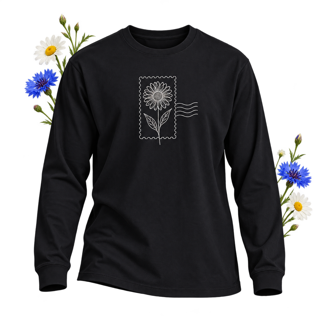 AWDIS AT012 long-sleeve T-shirt — 180 GSM cotton fabric and ribbed cuffs