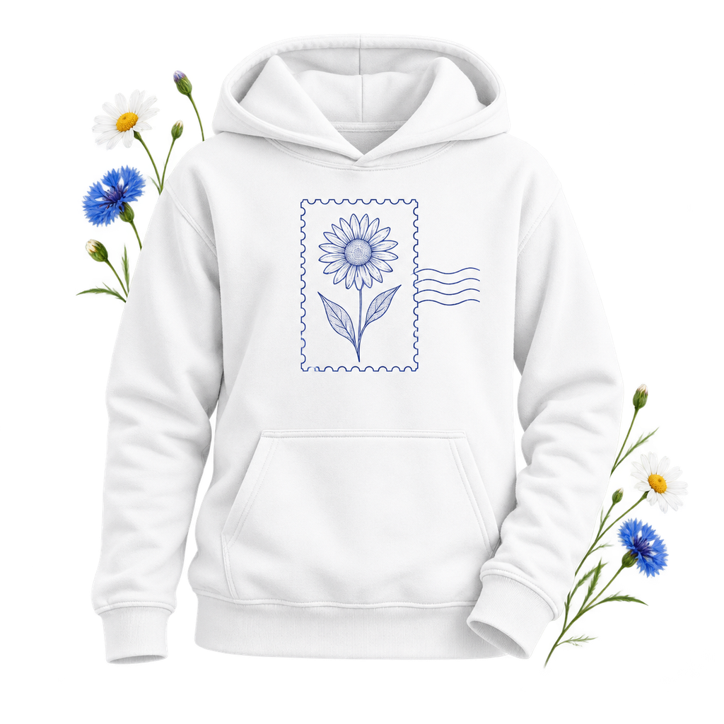 AWDIS JH001J in a hoodie shape and a hood, showing its hoodie format