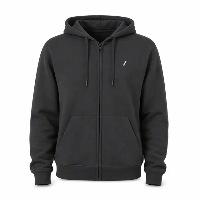 B&C WUI25 ID.205 Unisex Hooded Zip Sweatshirt - 270 GSM 50% cotton/50% polyester, regular fit, side seamed construction