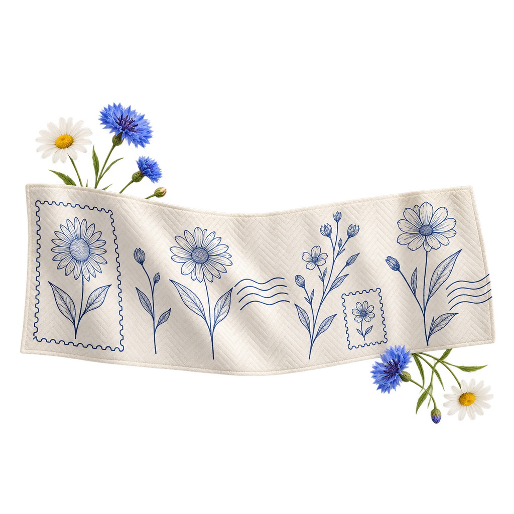 Quilted Bed Runner, a narrow textile accent across a bed