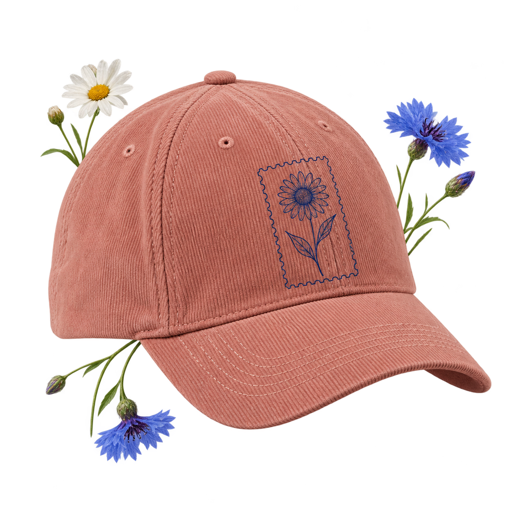 Beechfield B680 baseball cap — organic cotton cord, curved peak