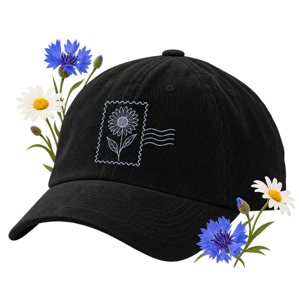 Beechfield B682 cotton-corduroy cap with a curved visor and rear buckle