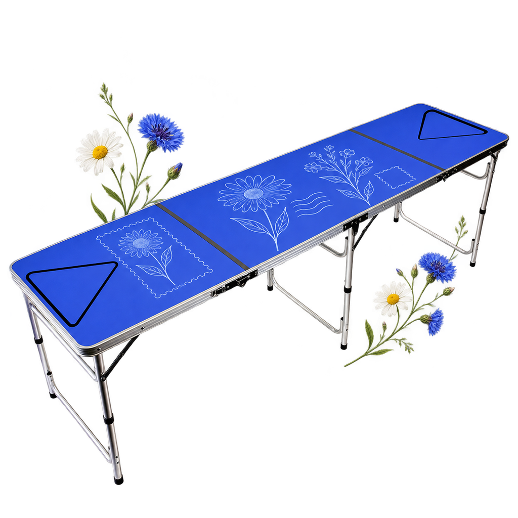 Beer Pong Table, a table with a playing surface, ready for a custom design