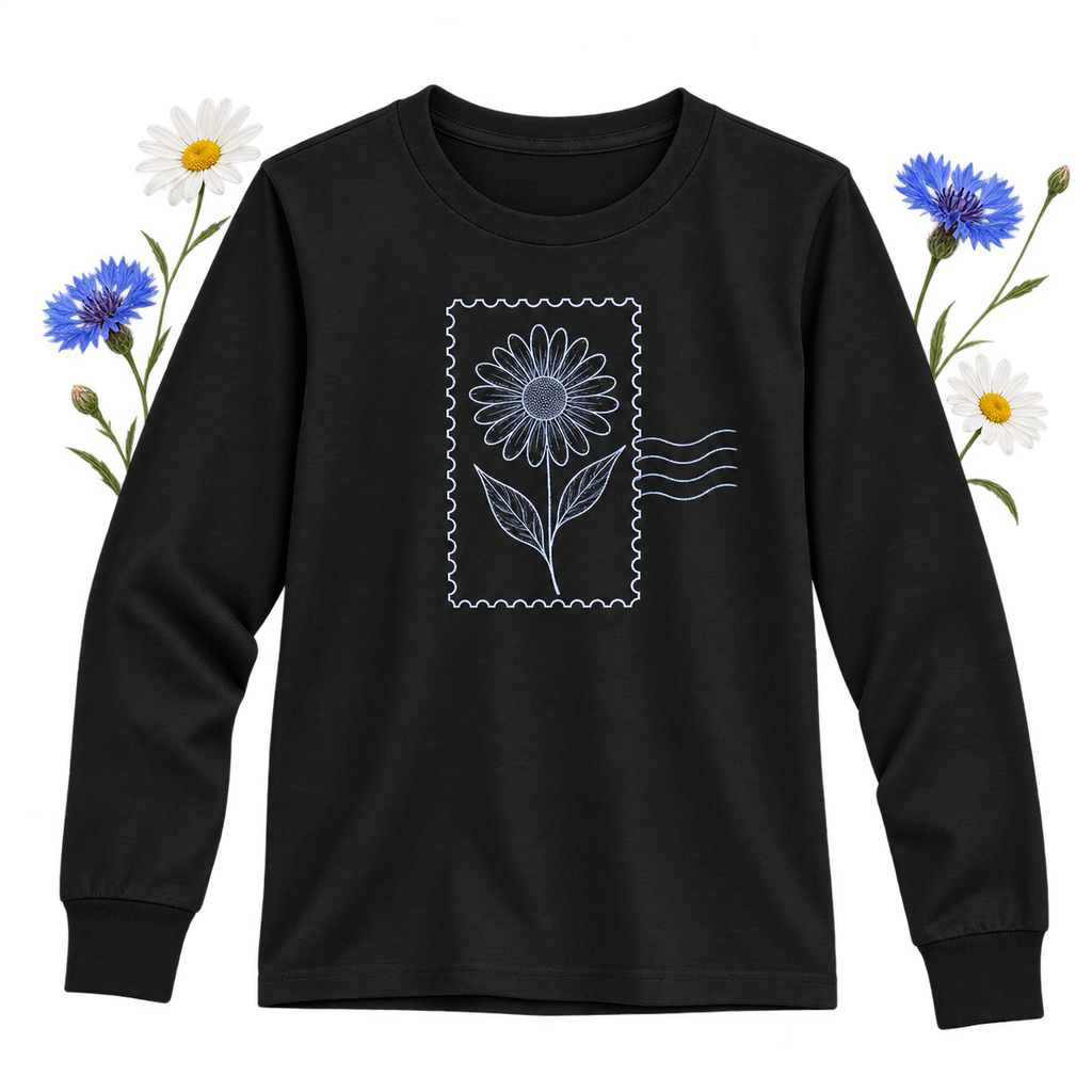 Bella+Canvas 3501Y Youth Jersey Long Sleeve Tee with crew neck, ribbed cuffs, and side-seamed construction