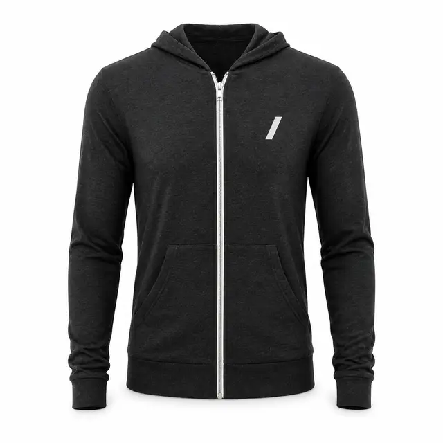 Bella+Canvas 3939 Unisex Triblend Lightweight Full-Zip Hoodie — 5.6 oz jersey