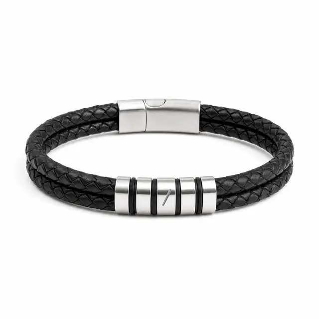 Leather Bracelet with Beads