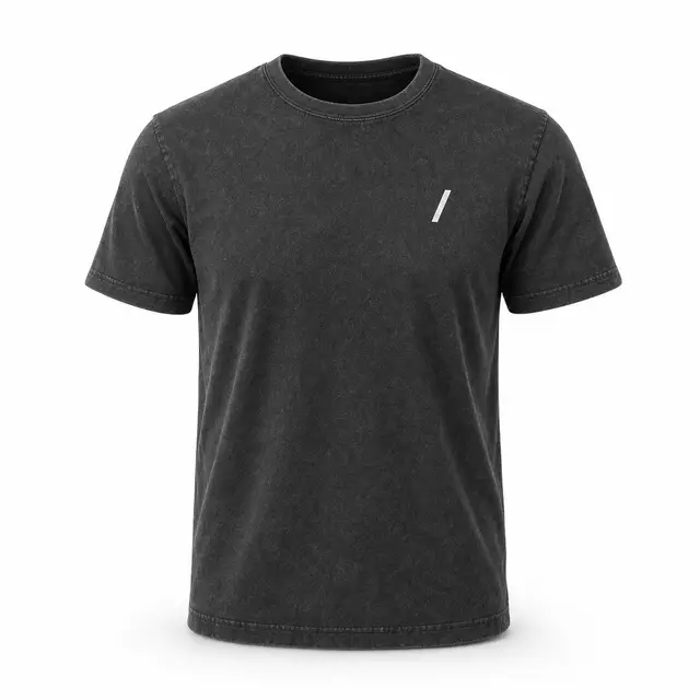Build Your Brand BY190 Acid Washed Round Neck Tee — 5.3 oz cotton, regular fit, DTG and DTF compatible