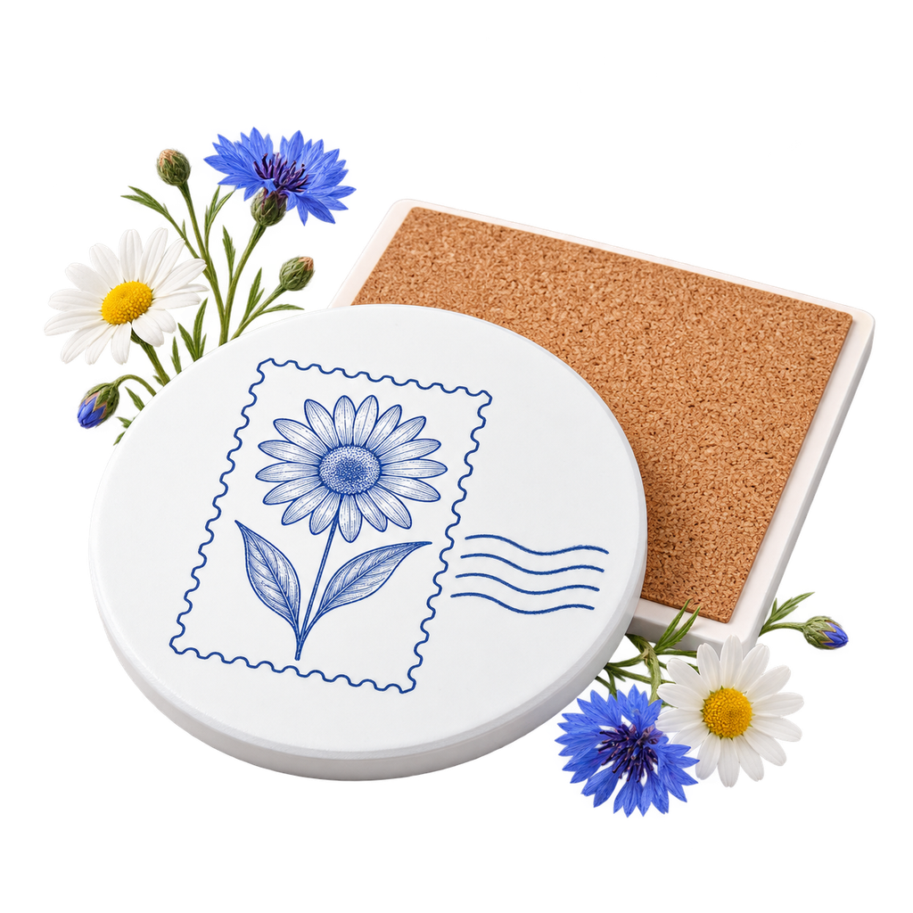 Ceramic Coaster, a small surface placed beneath a drink