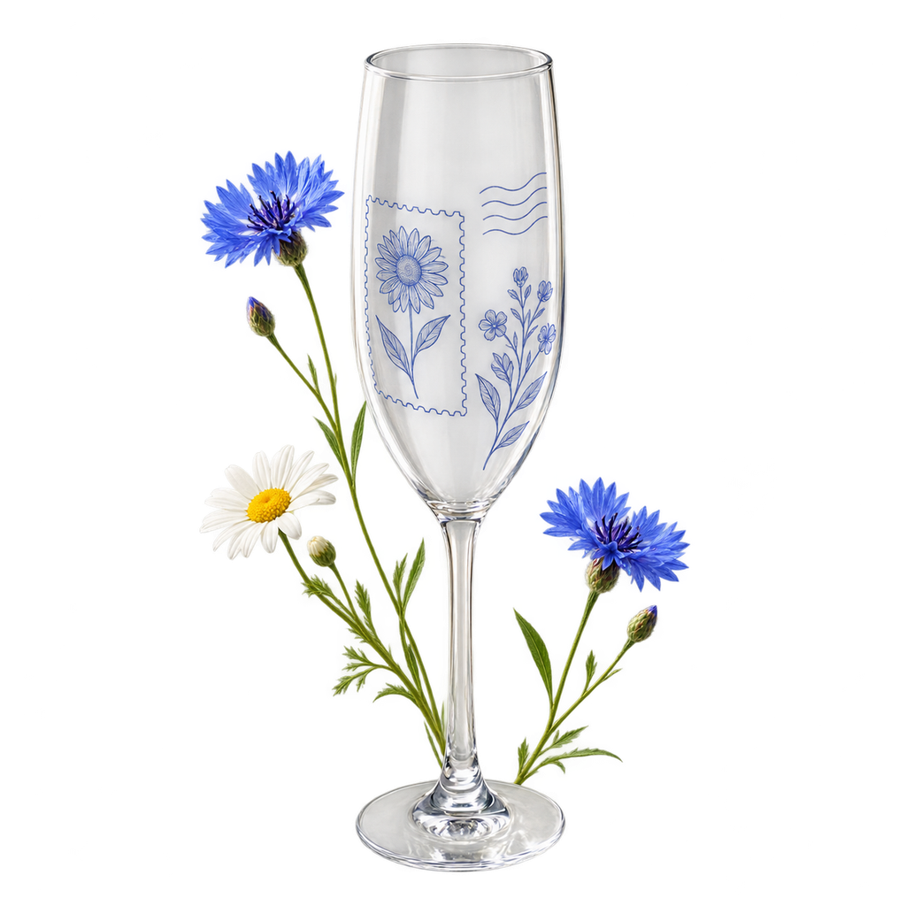 Champagne Flute Glass 8oz, a flute-shaped glass for serving drinks