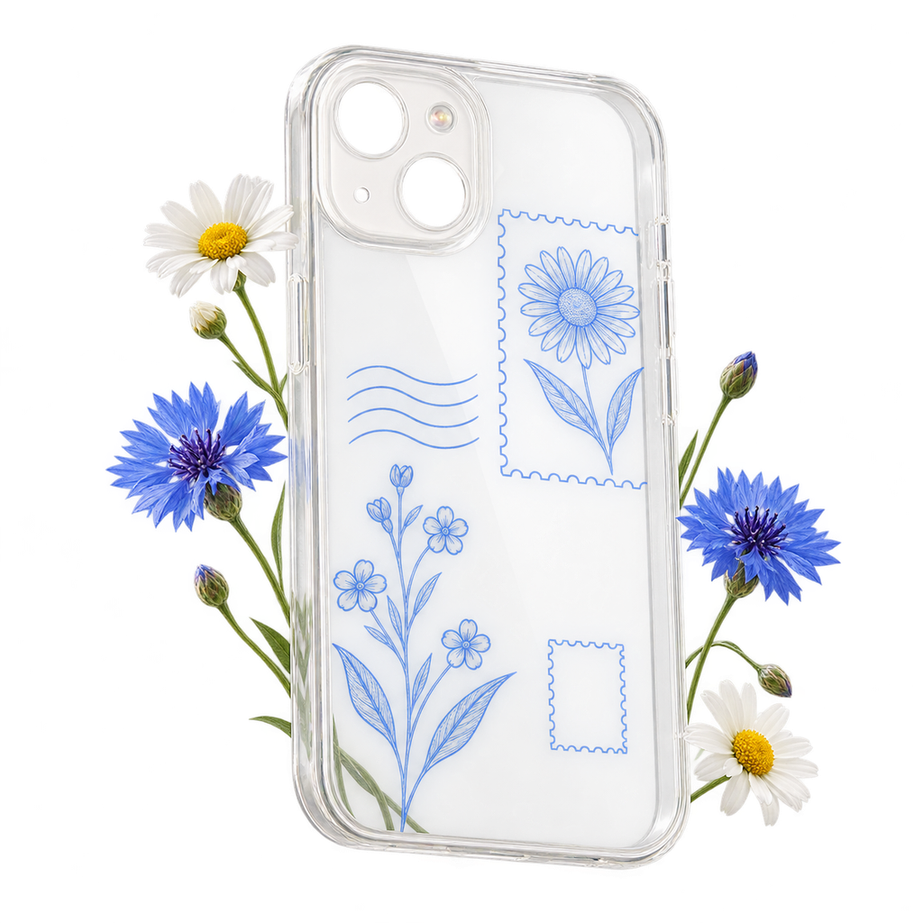 Transparent phone case with coverage around the back and sides