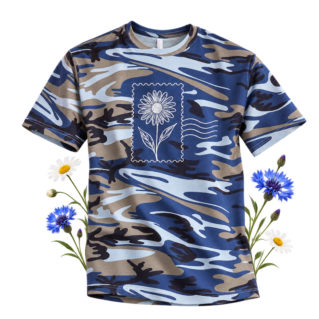 Code Five 3907 Adult Camo T-Shirt — 4.5 oz combed ring-spun cotton printed jersey, side-seamed construction