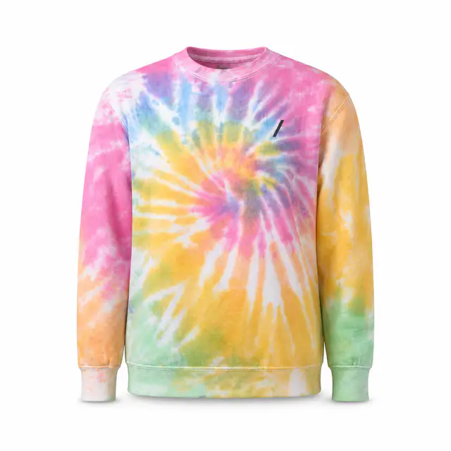 Colortone 8100 Tie-Dye Sweatshirt — 8.5 oz 80/20 cotton-poly fleece, crew neck, regular fit