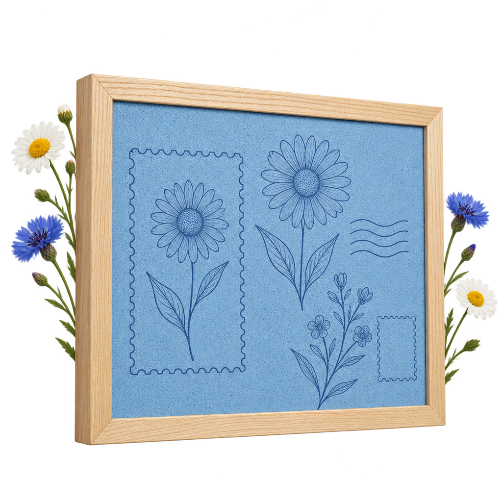 Framed Cork Board, a decorative display surface for artwork
