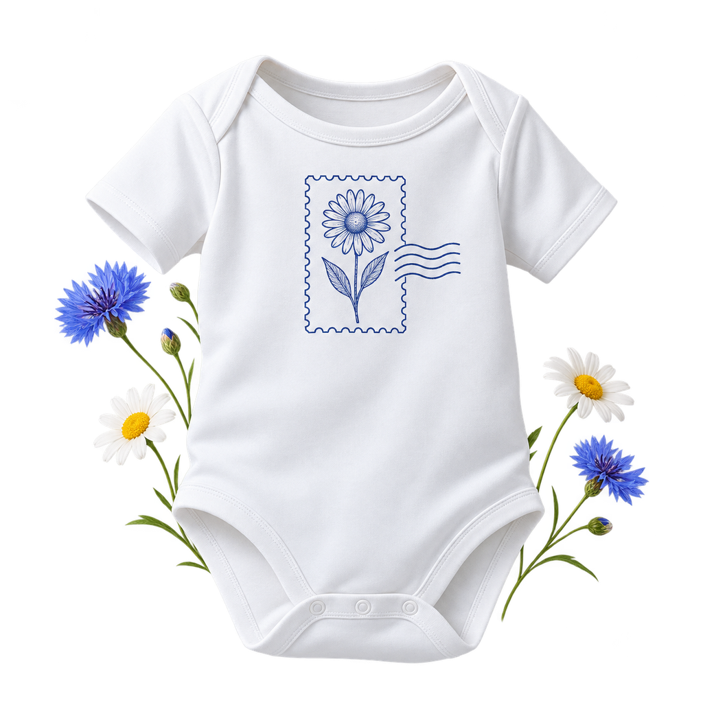 Cotton Baby Bodysuit with a relaxed fit, showing its bodysuit format