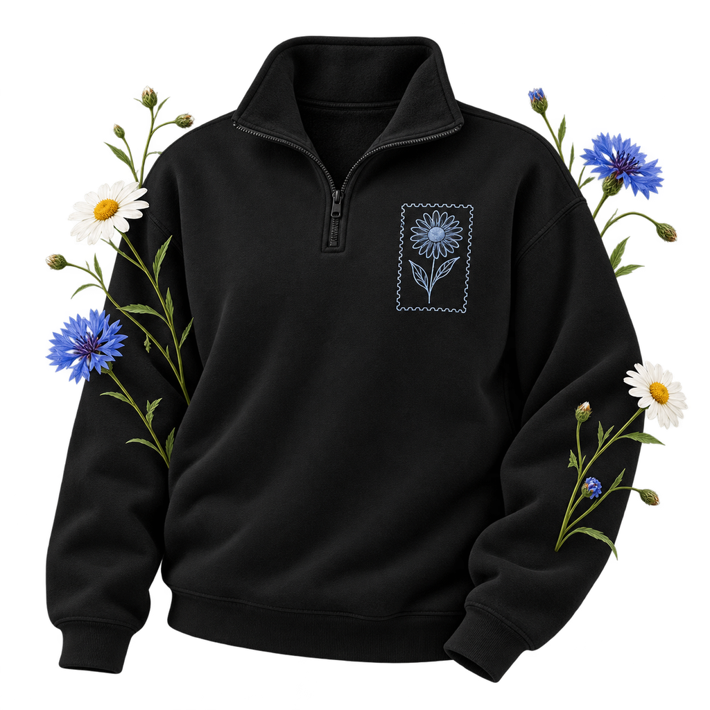 Cotton Heritage M2475 Quarter-Zip Fleece with a cotton-faced exterior and side-seamed construction