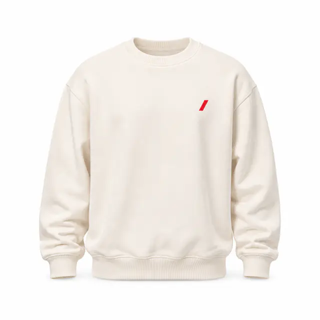 Print-on-demand cotton-poly oversized crewneck sweatshirt — 80/20 blend, crew neckline, long sleeves
