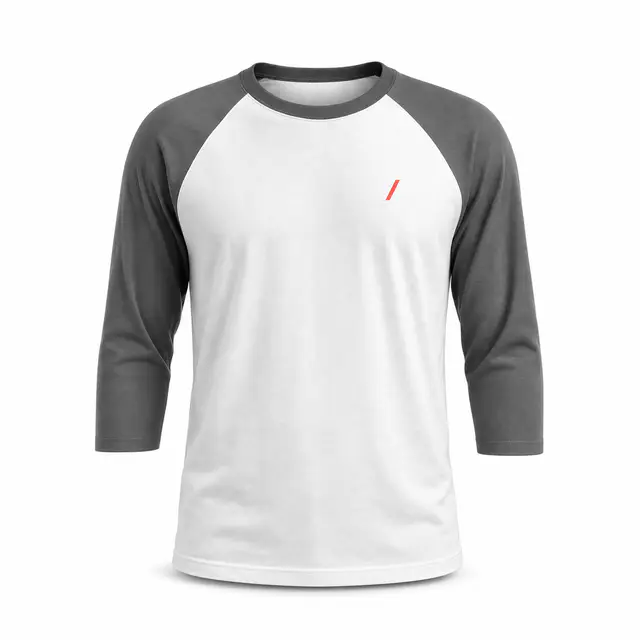 Print-on-demand cotton-poly raglan t-shirt - cotton-polyester blend, crew neckline, 3/4-length sleeves