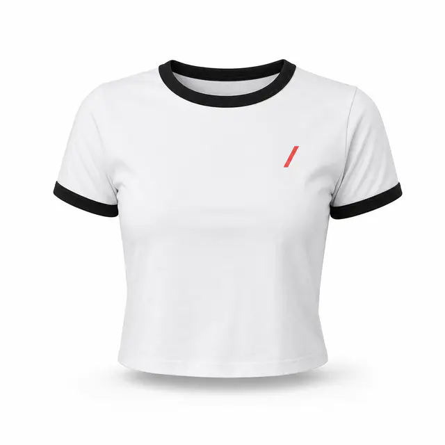Print-on-demand cotton-poly ringer t-shirt - cotton-polyester blend, crew neckline, short sleeves