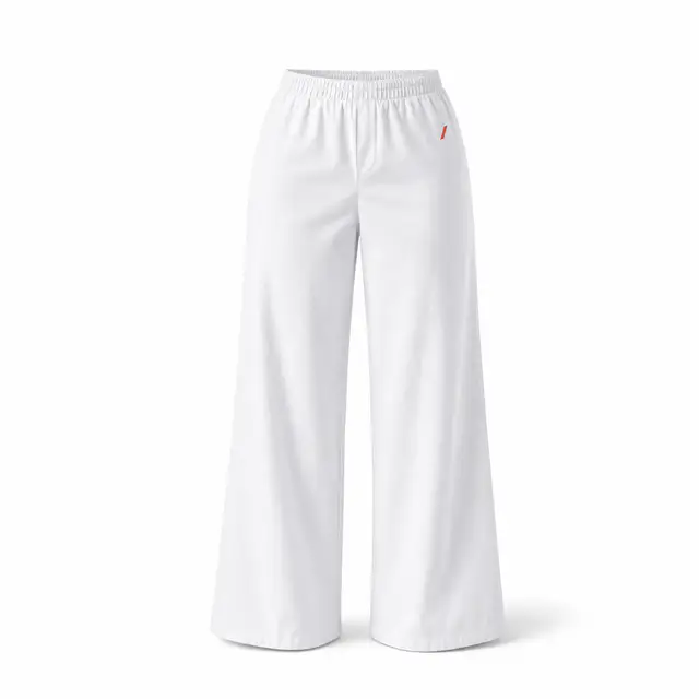 Print-on-demand cotton-poly wide-leg pants - cotton-polyester material type