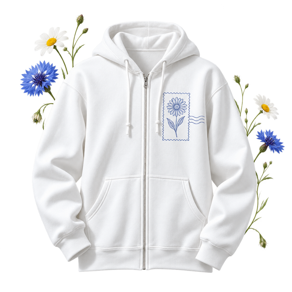 Cotton-Poly Zip Hoodie with long sleeves and a hood