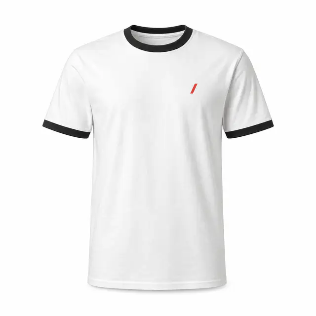 Print-on-demand cotton ringer t-shirt - 100% cotton material type, crew neckline, short sleeves
