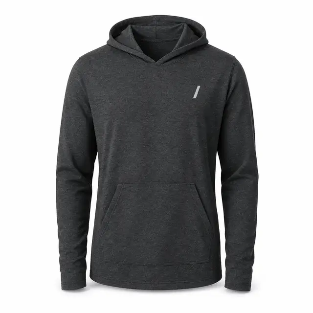 District DM139 Tri Long Sleeve Hoodie - 50% Polyester / 25% Combed Ring-Spun Cotton / 25% Rayon and 4.5 oz weight