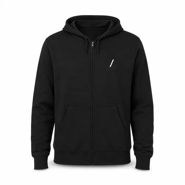 District DT1100 Unisex Jersey Full-Zip Hoodie — 4.6 oz cotton-poly jersey, regular fit, side-seamed construction