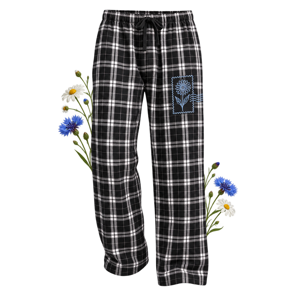 District DT1800 Flannel Plaid Pant — 100% combed ring spun cotton, double-brushed yarn-dye pattern and elastic waistband