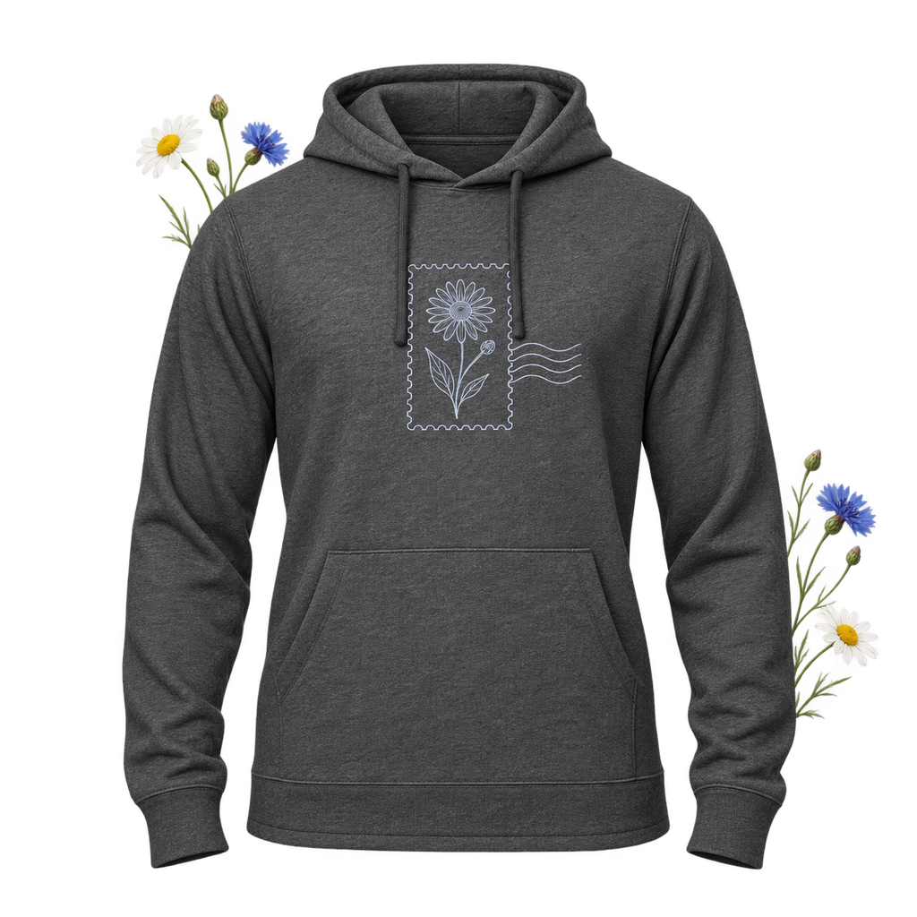 Econscious EC1085 with long sleeves and a hood, showing its hoodie format