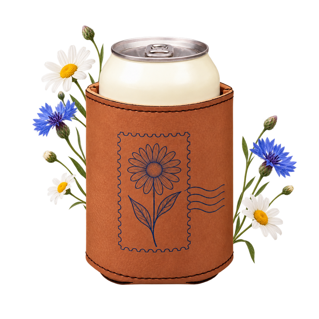 Faux Leather Drink Holder in a faux-leather can-holder format