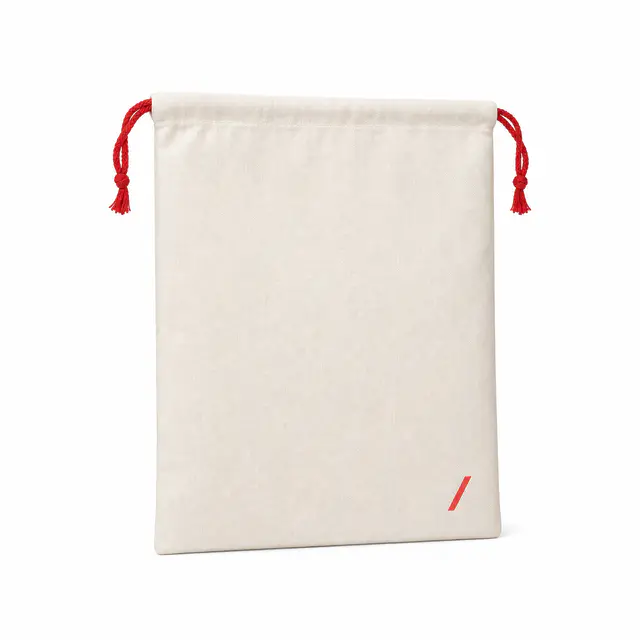 Print-on-demand gift bag — polyester construction with drawstring closure and single compartment