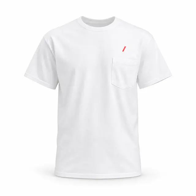Gildan 5300 Heavy Cotton Pocket Tee — 5.3 oz open-end cotton with chest pocket