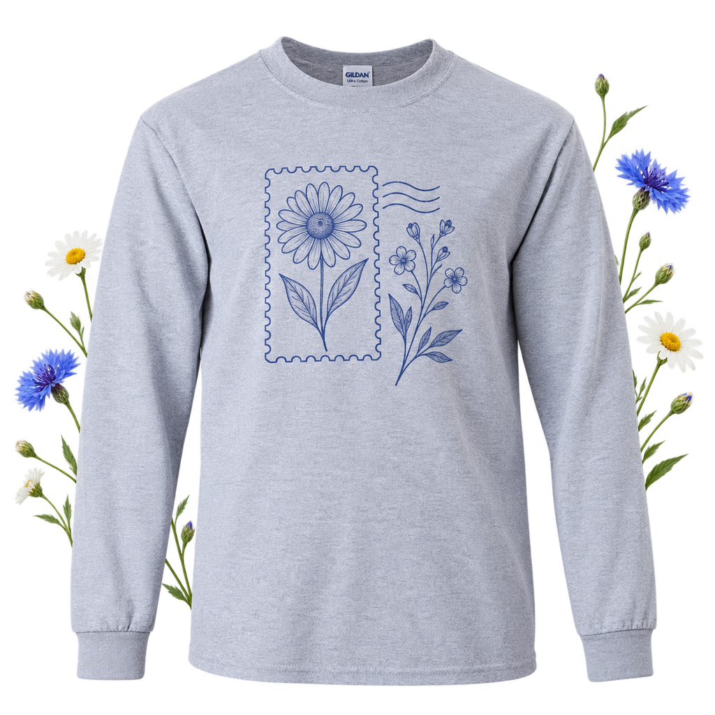 Gildan 5400B with long sleeves and a crew neckline