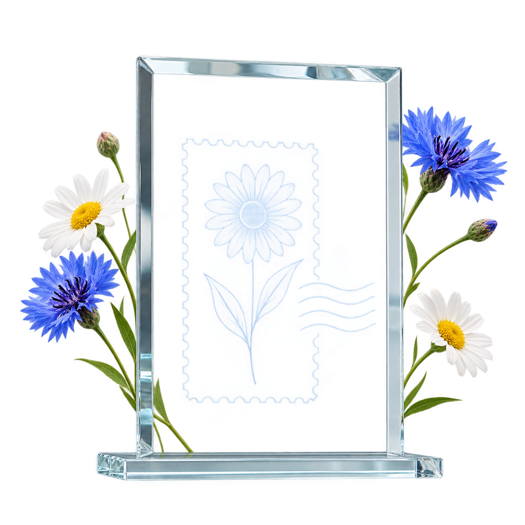 Glass Award, a display piece for a name, image or message