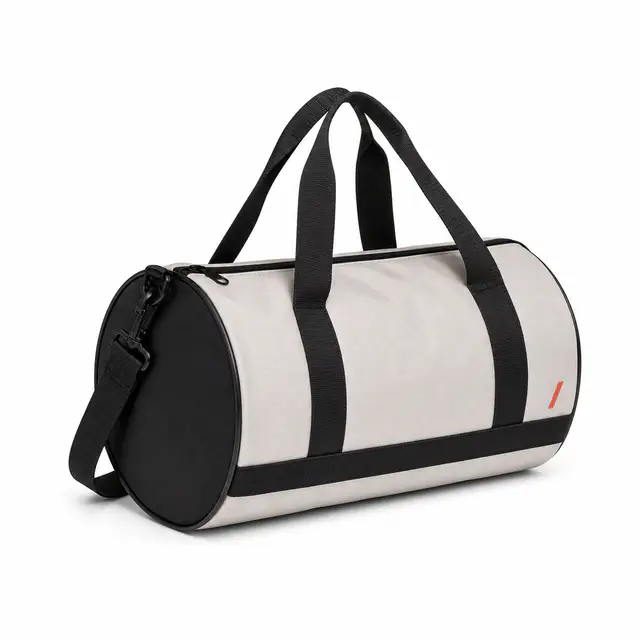 Print-on-demand gym bag — polyester construction with zippered closure and single compartment