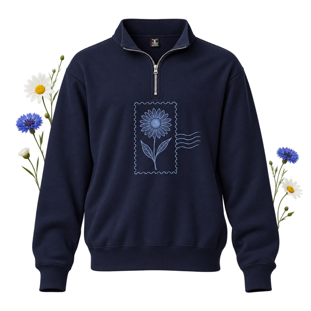 Hanes OG900 Beefy Sweats Premium Heavyweight Quarter-Zip Sweatshirt with long sleeves and a partial front zipper