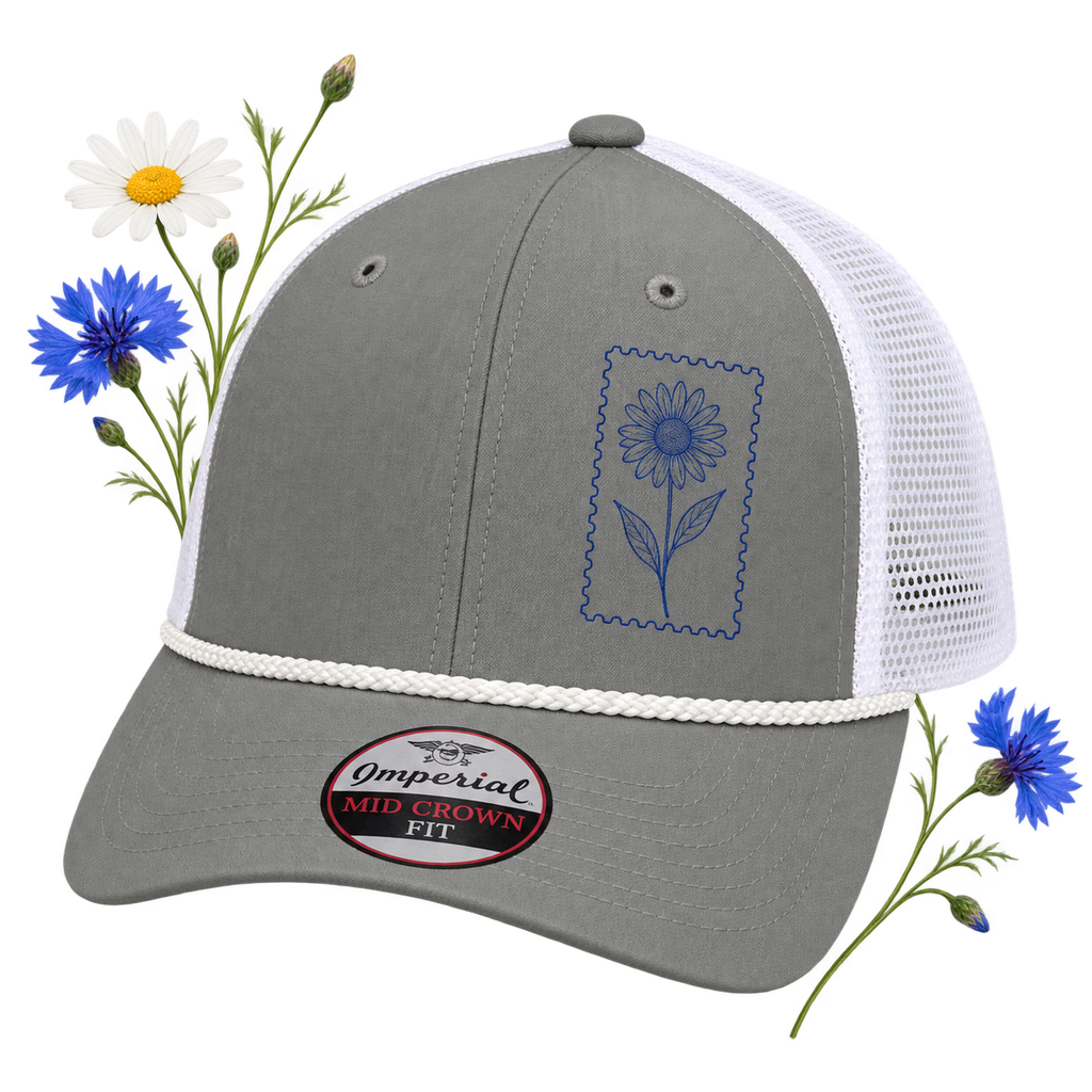 Imperial 7055 The Night Owl Mesh Back Performance Rope Cap with a structured six-panel crown and mesh back