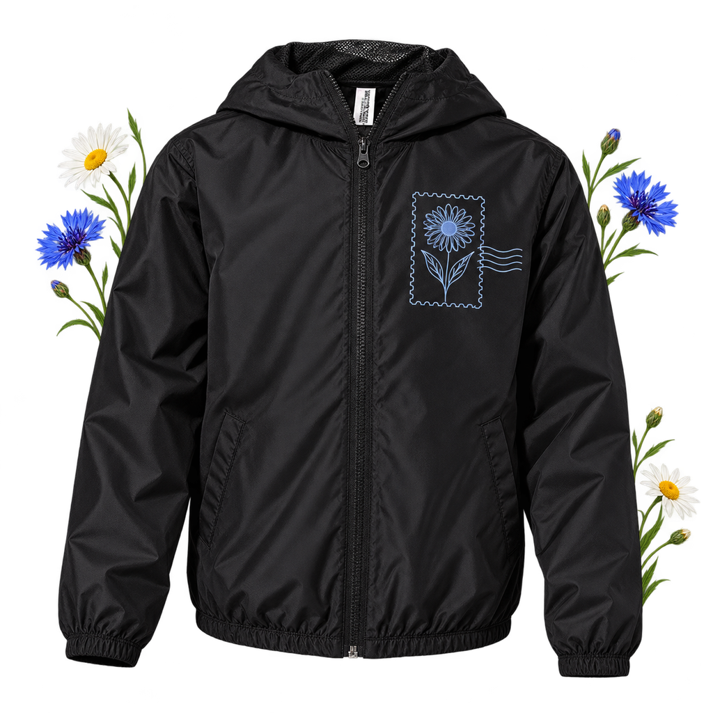 Independent Trading Co. EXP24YWZ Youth Lightweight Windbreaker Jacket — 100% polyester with interior water-resistant coating and hooded neckline