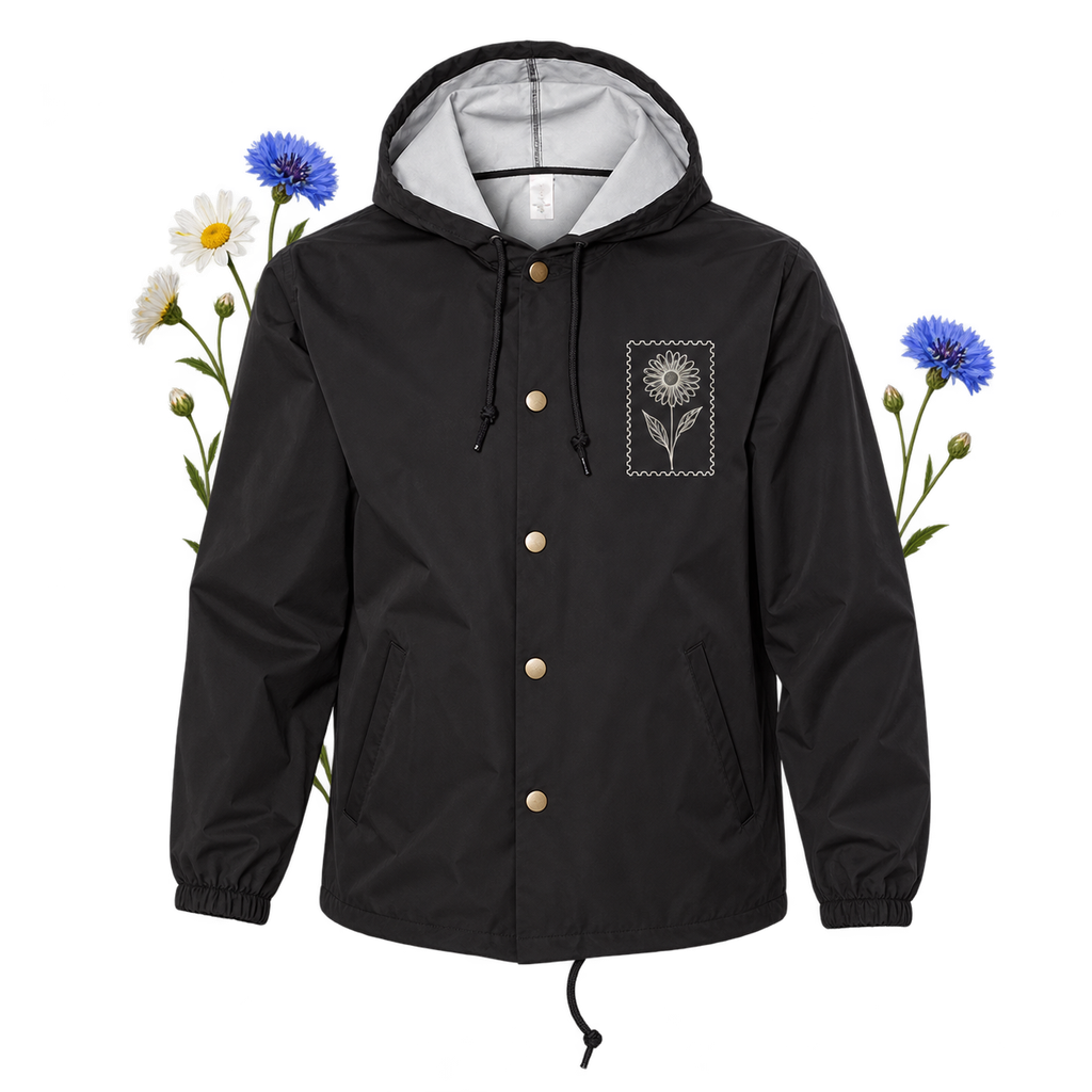 Independent Trading Co. EXP95NB coaches jacket — hooded neckline and 100% nylon shell with interior PU coating