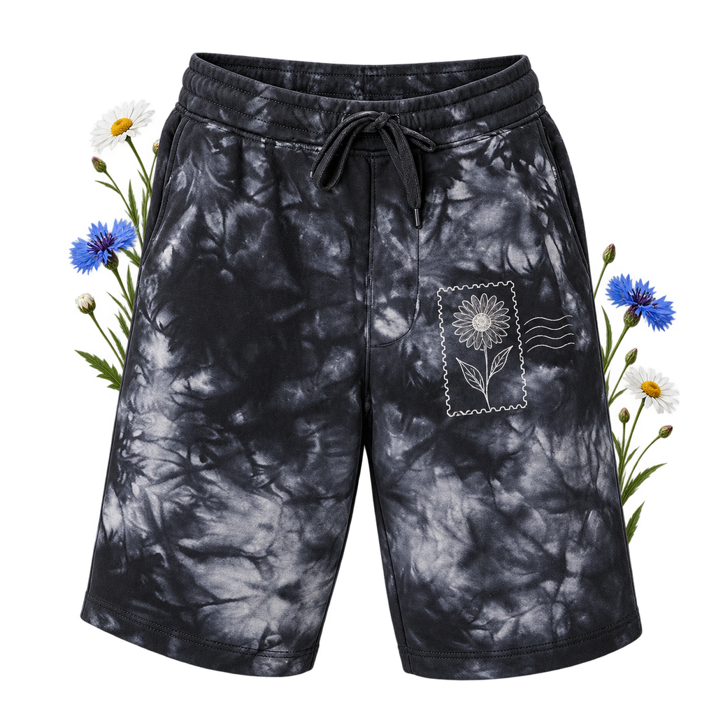 Independent Trading Co. PRM50STTD Men's Tie Dye Short — relaxed fit, 9 oz cotton-polyester fleece with an elastic drawcord waistband